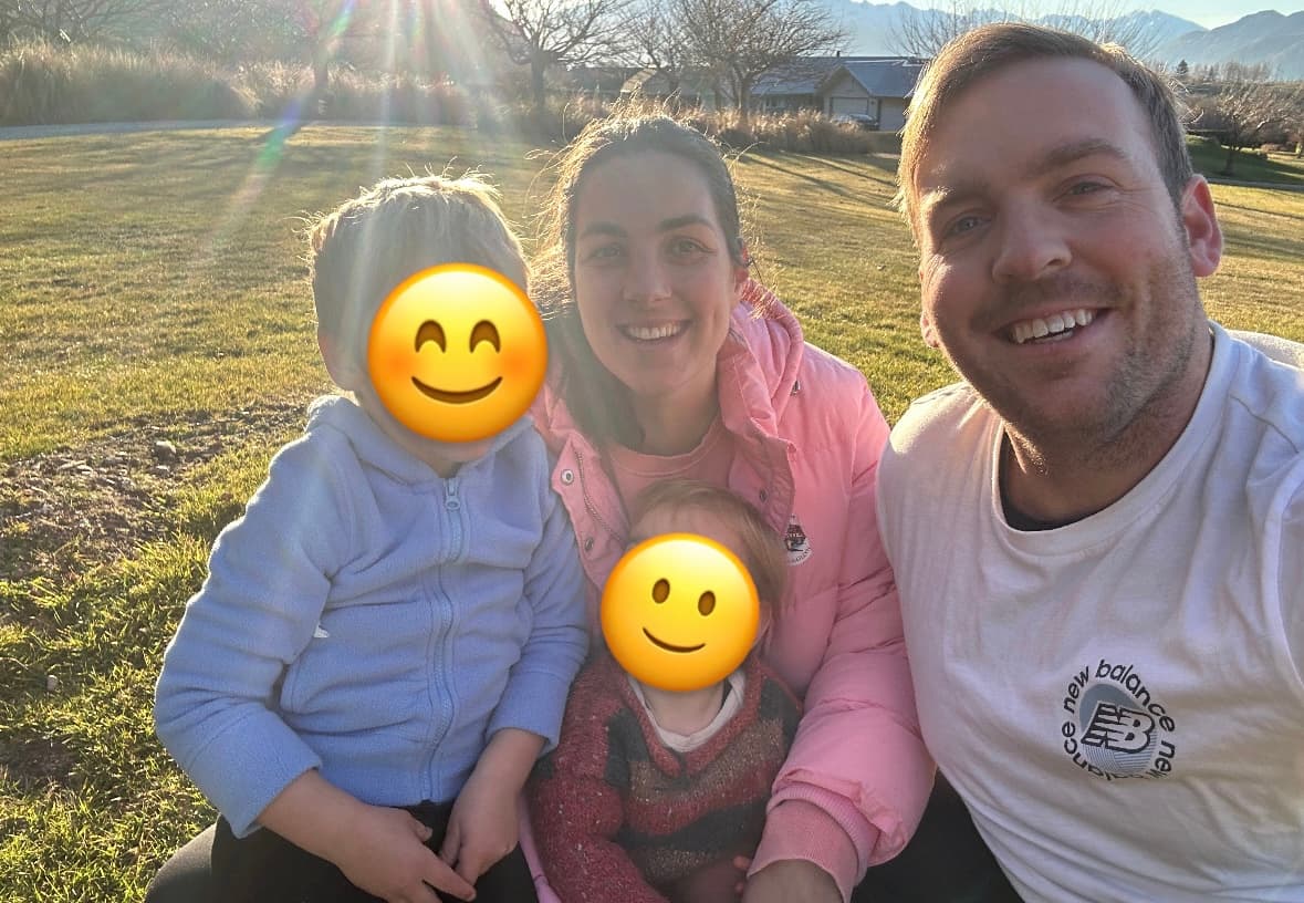 Matt with his wife and children