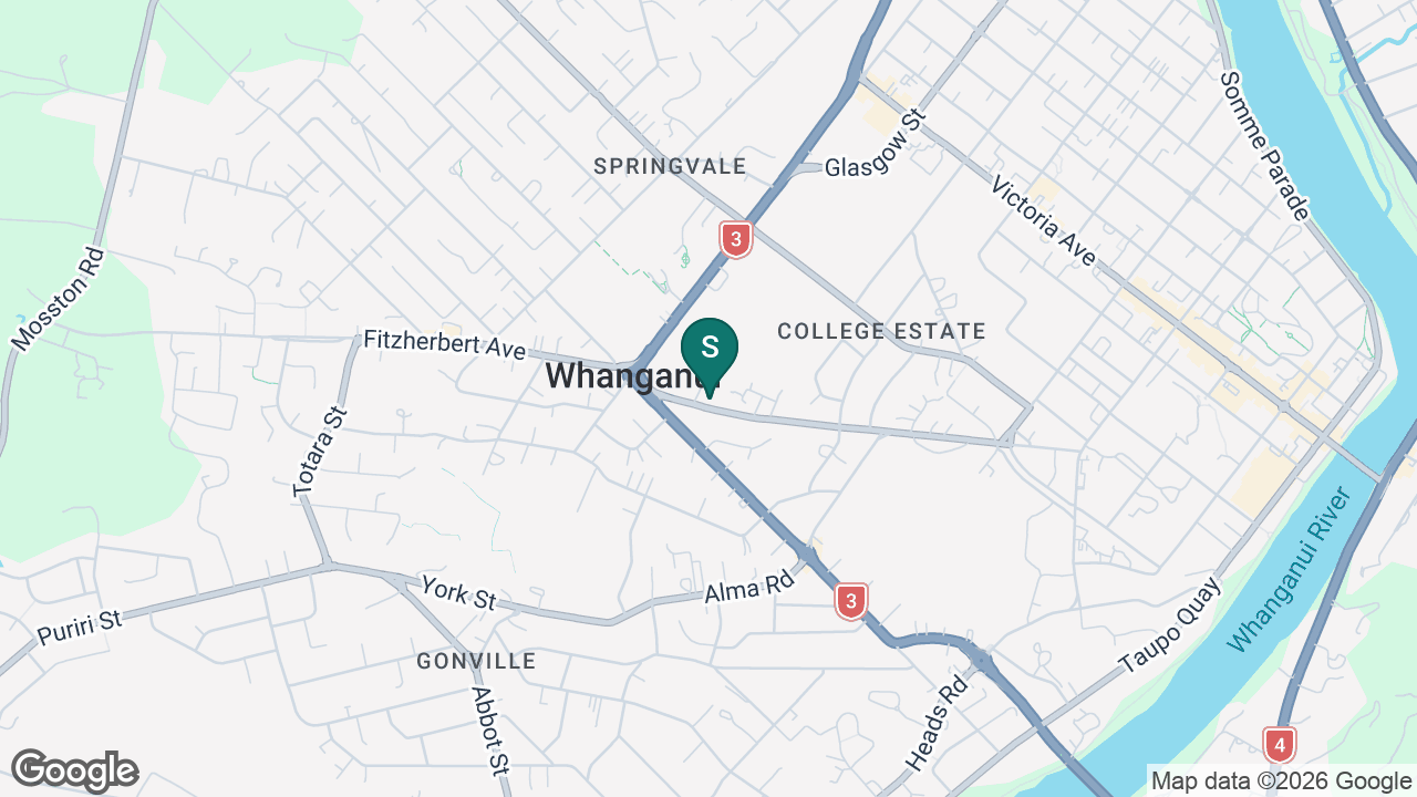 Whanganui High School static school zone map
