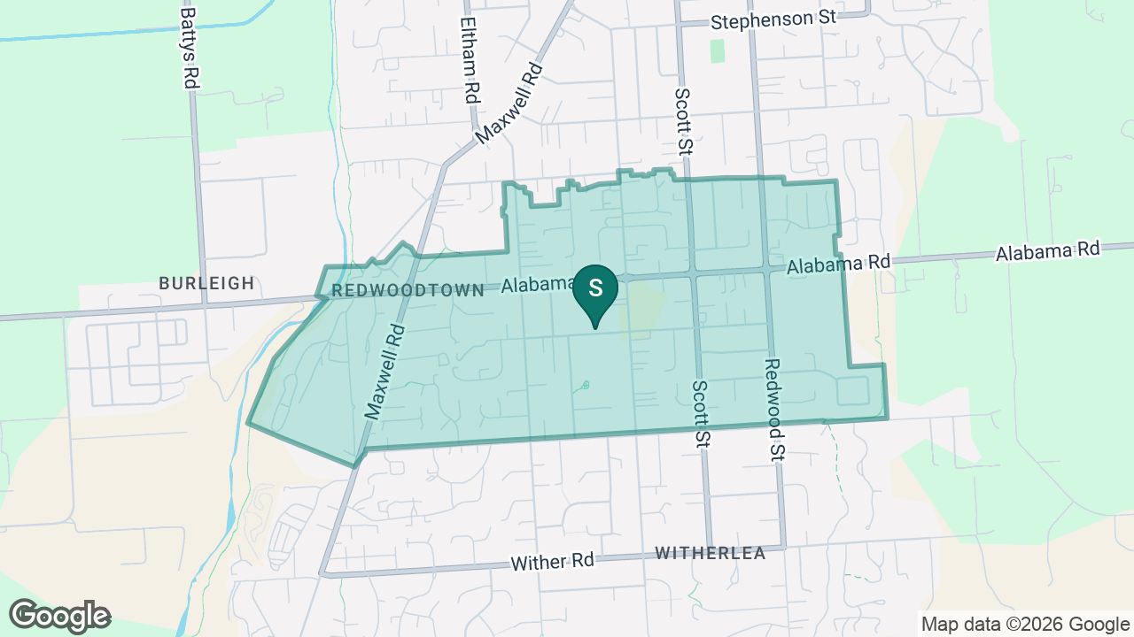 Redwoodtown School static school zone map
