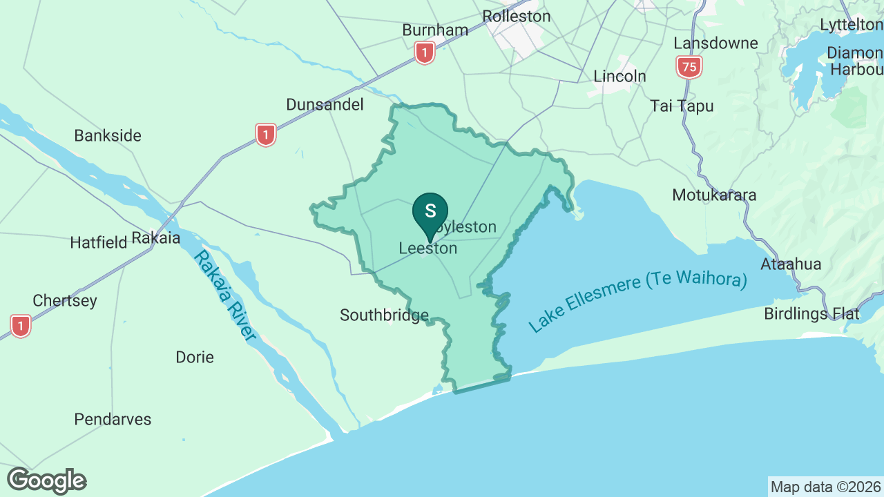 Leeston School static school zone map