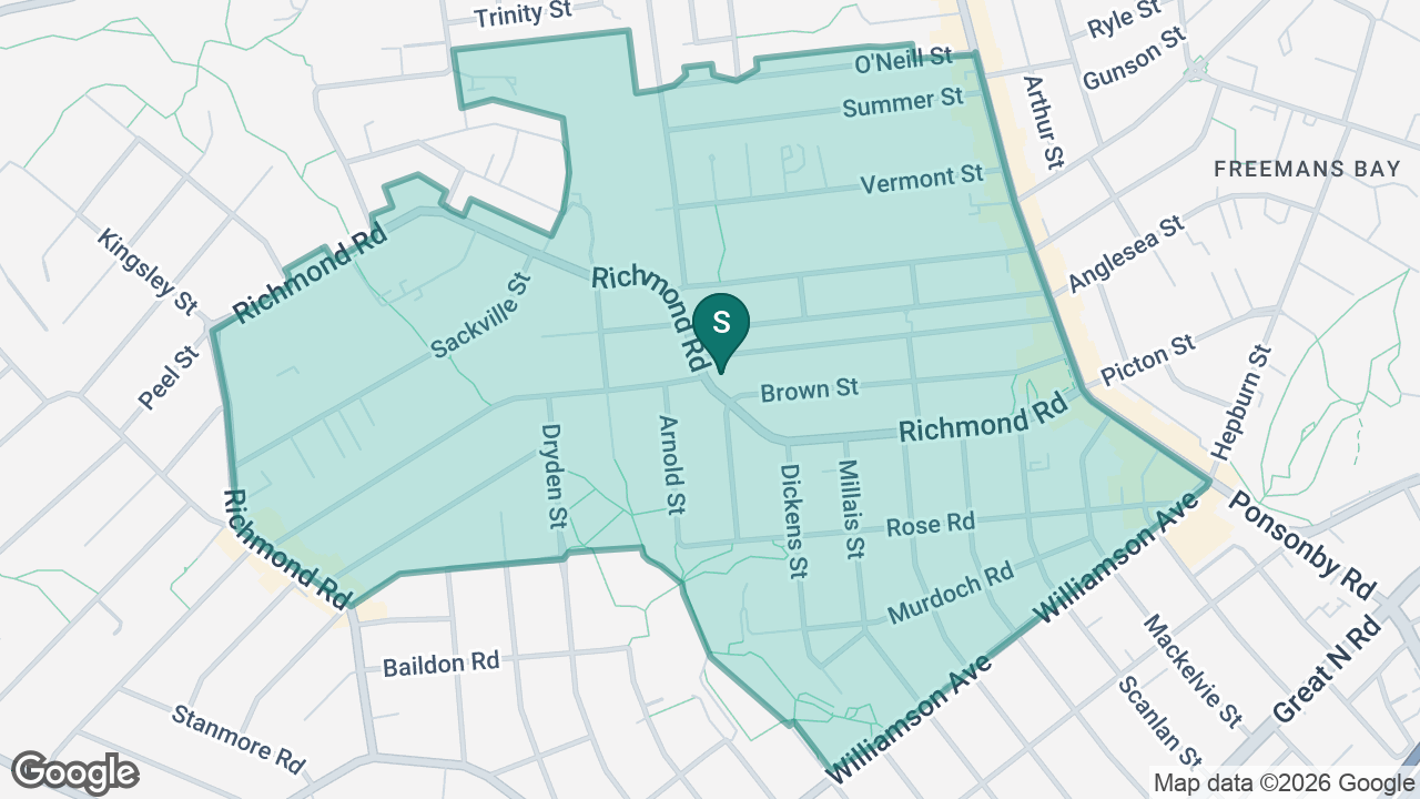 Richmond Road School static school zone map