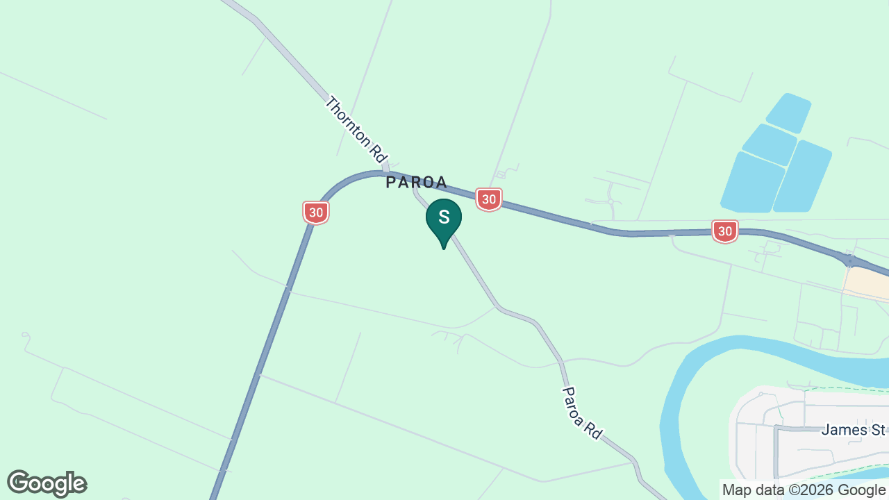 Te Kura o Te Paroa static school zone map
