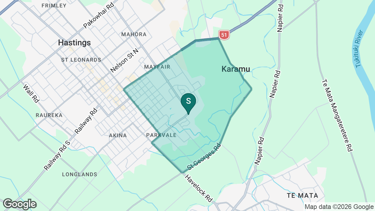 Karamū High School static school zone map