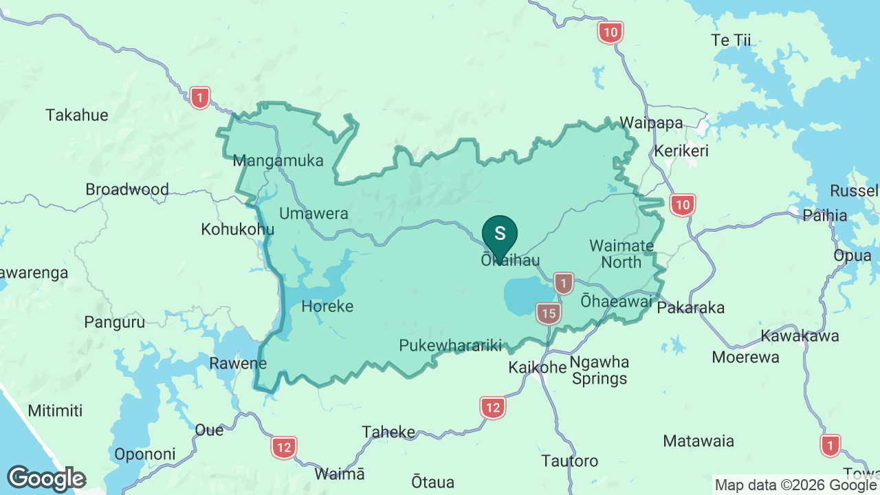 Okaihau College static school zone map