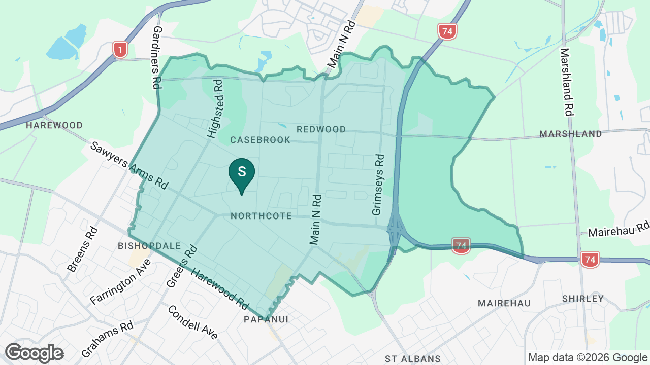 Casebrook Intermediate static school zone map