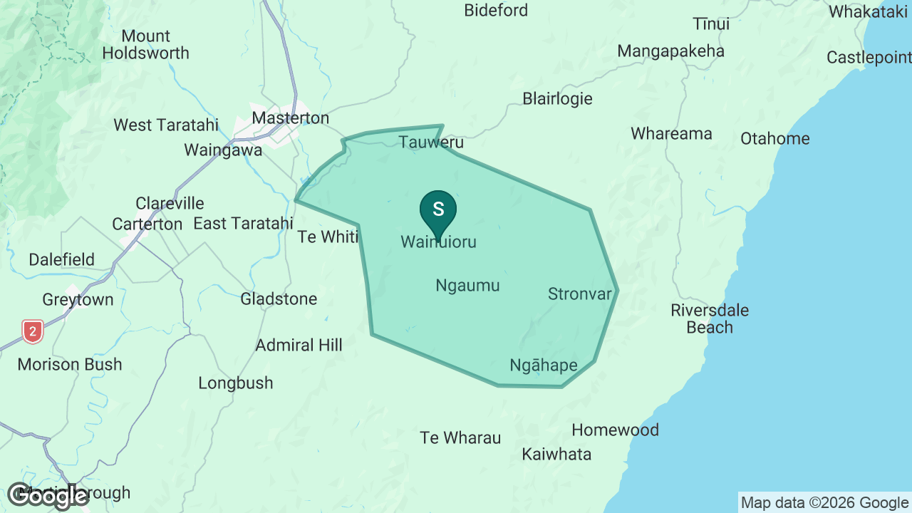 Wainuioru School static school zone map