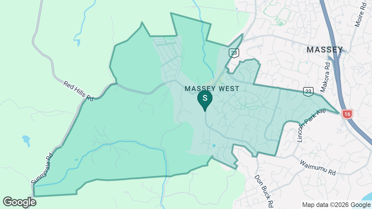Massey Primary School static school zone map
