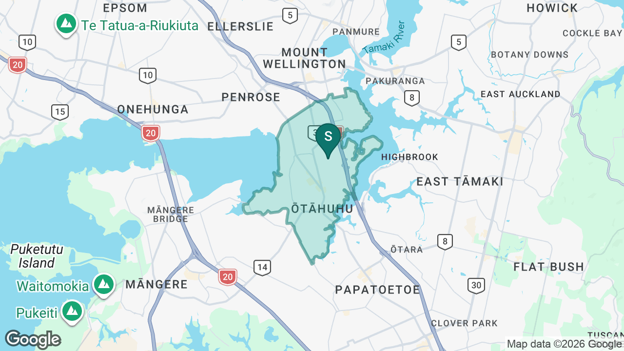 Otahuhu Intermediate static school zone map