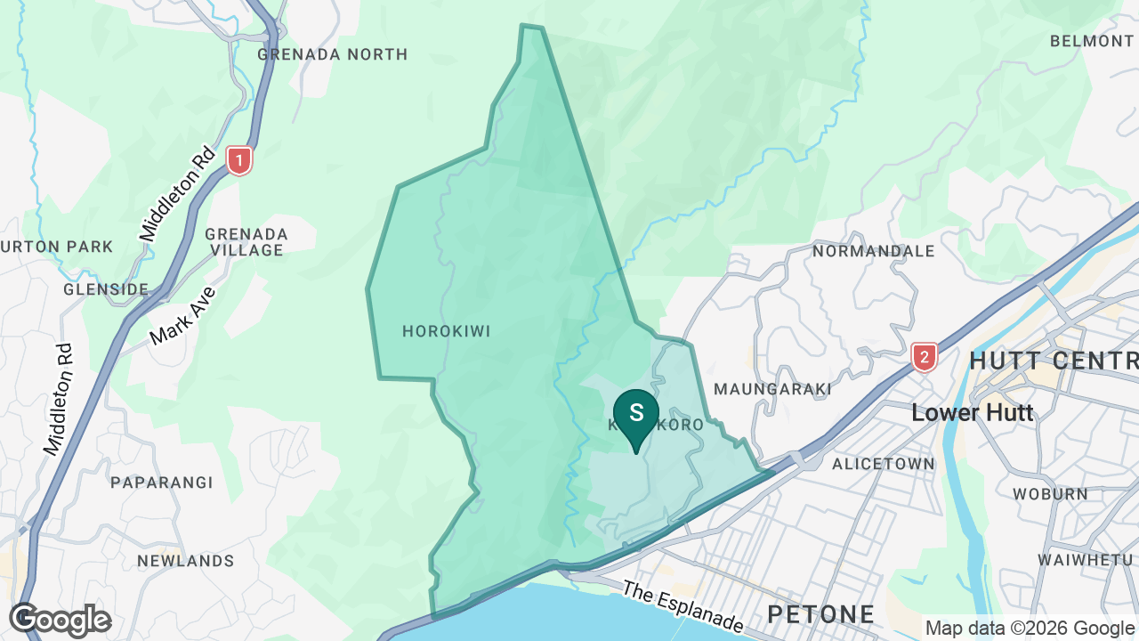 Korokoro School static school zone map
