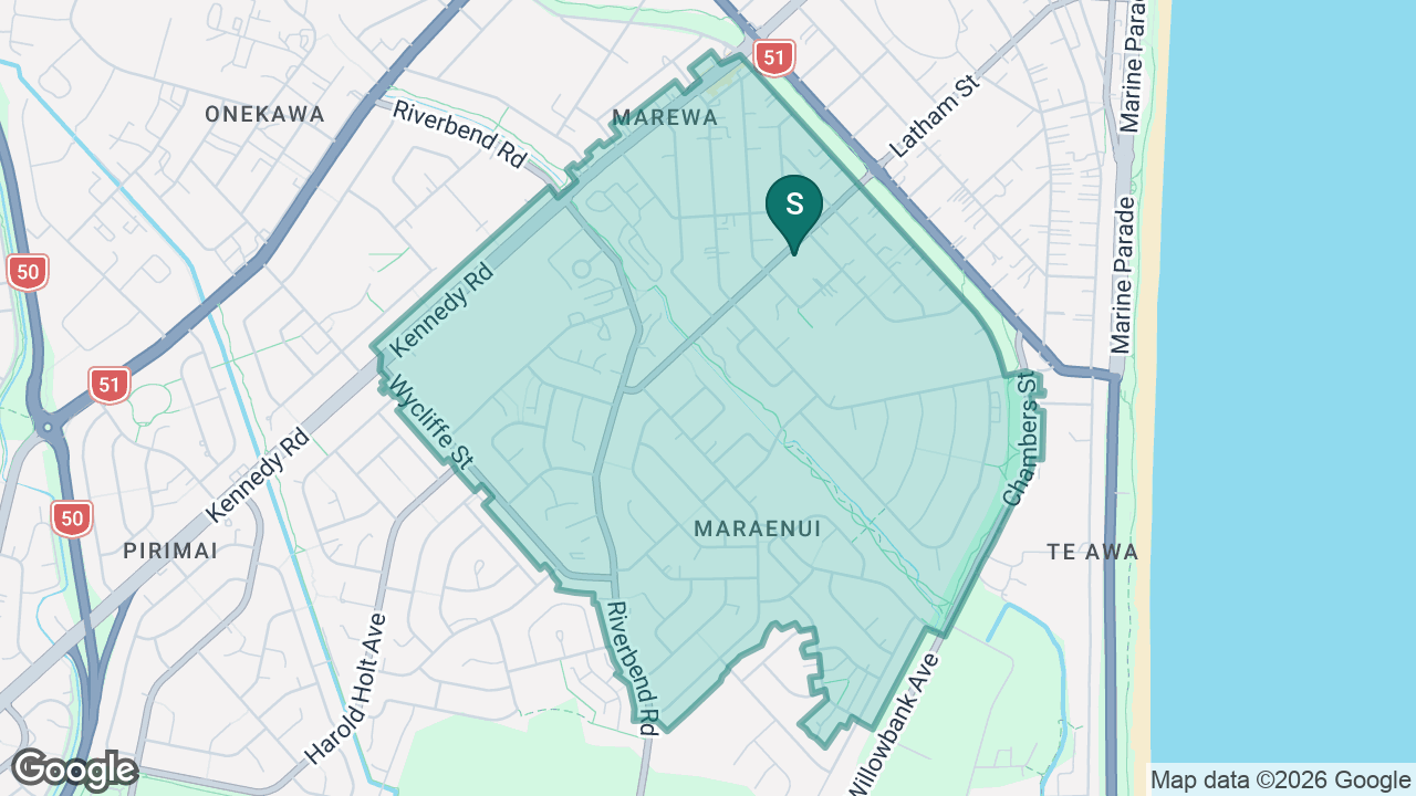 Marewa School static school zone map