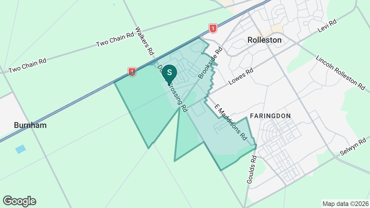 West Rolleston Primary School static school zone map