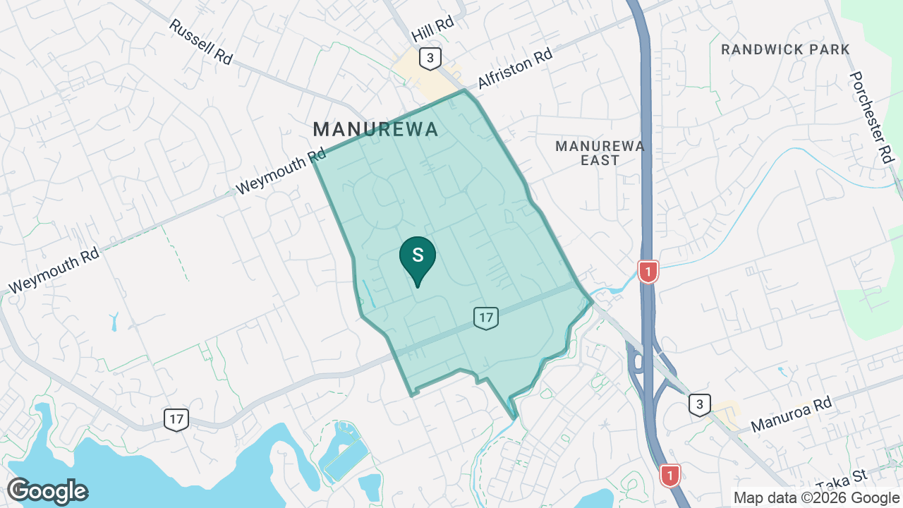 Manurewa South School static school zone map