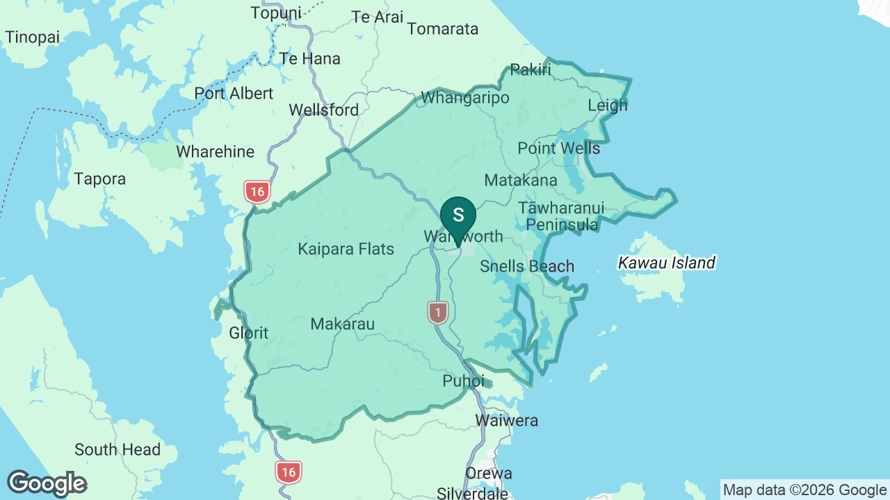 Mahurangi College static school zone map