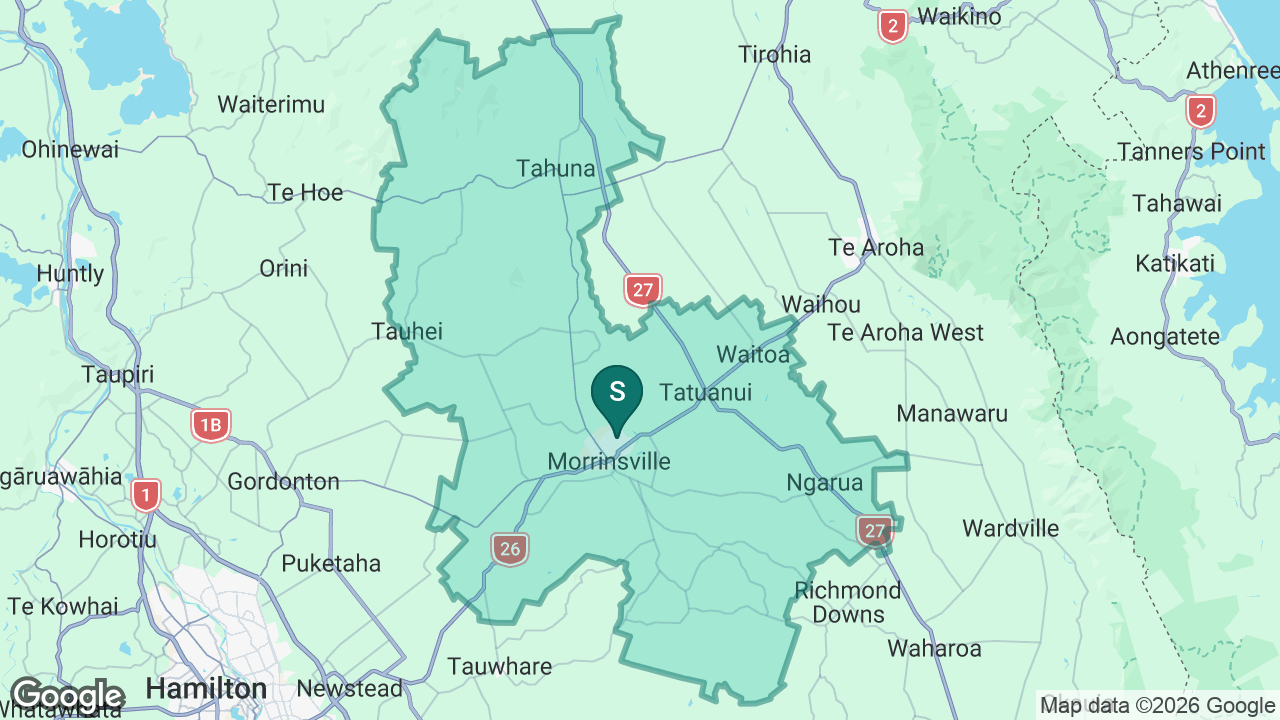 Morrinsville Intermediate static school zone map