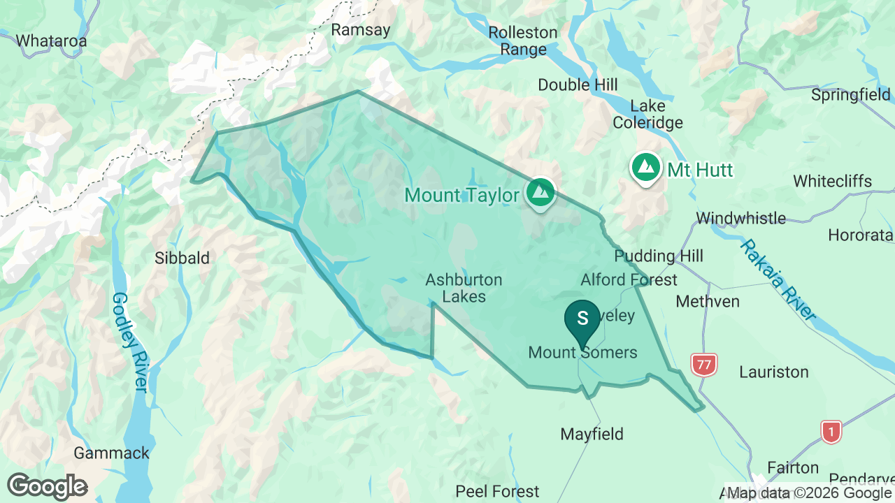 Mt Somers Springburn School static school zone map