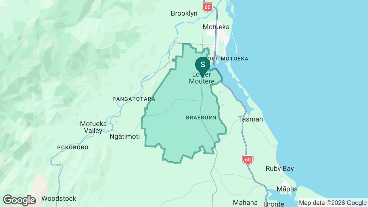 Lower Moutere School static school zone map