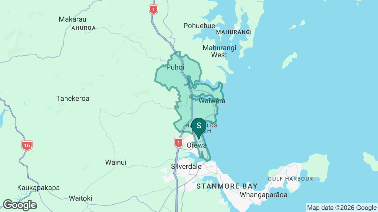 Orewa Beach School static school zone map
