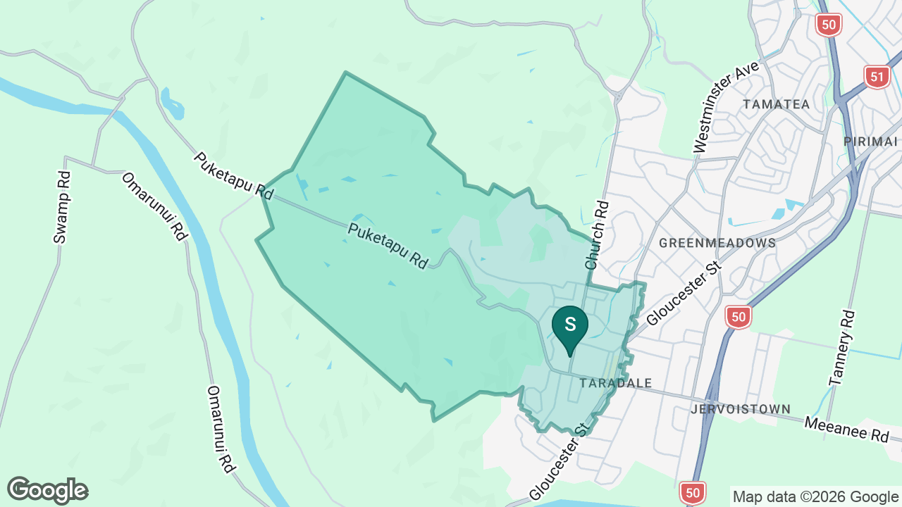 Taradale School static school zone map