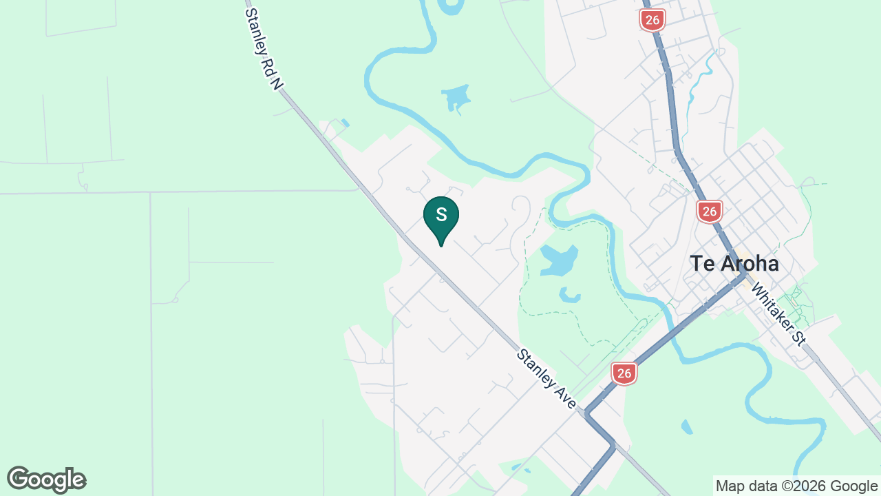 Te Aroha College static school zone map