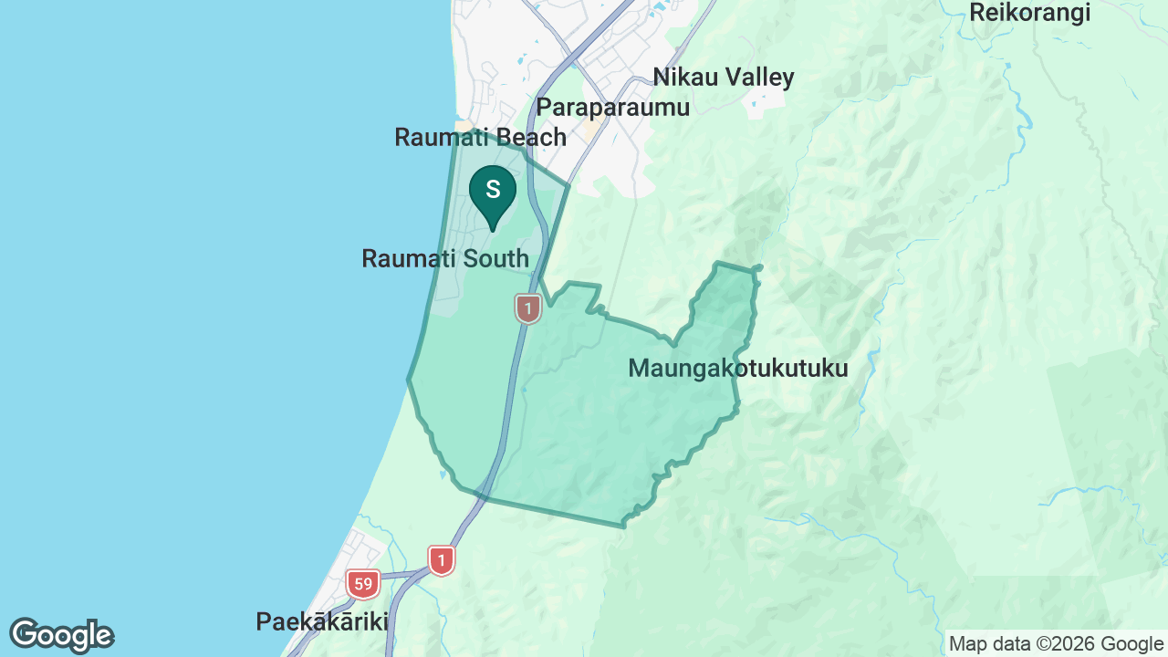 Raumati South School static school zone map