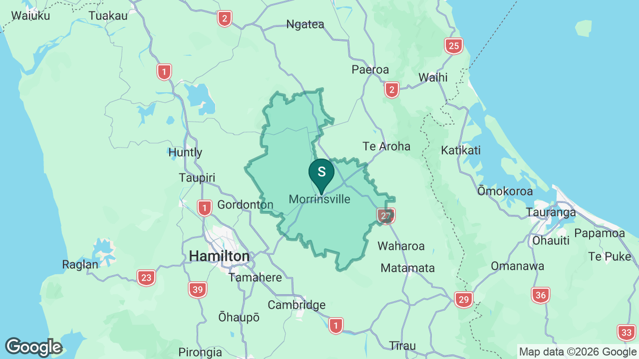 Morrinsville College static school zone map
