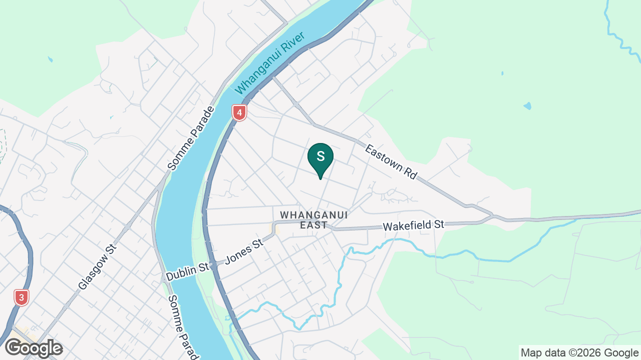 Whanganui East School static school zone map
