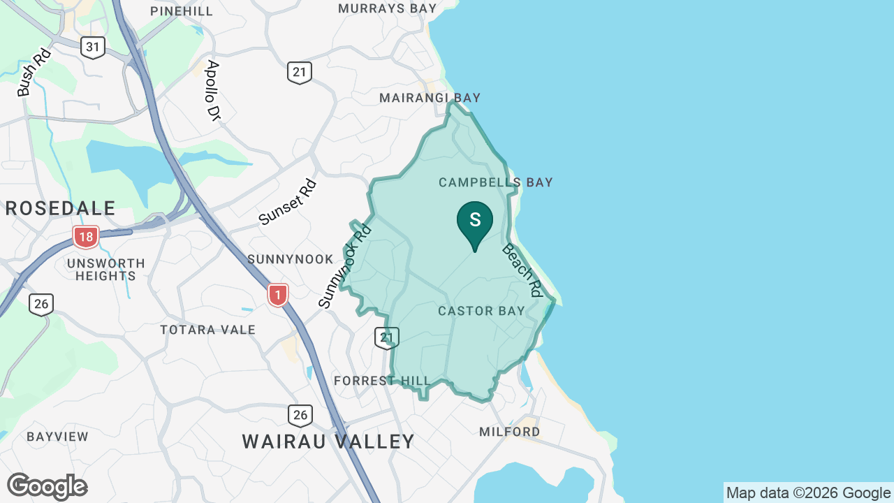 Campbells Bay School static school zone map