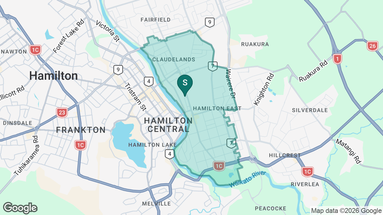 Hamilton East School static school zone map