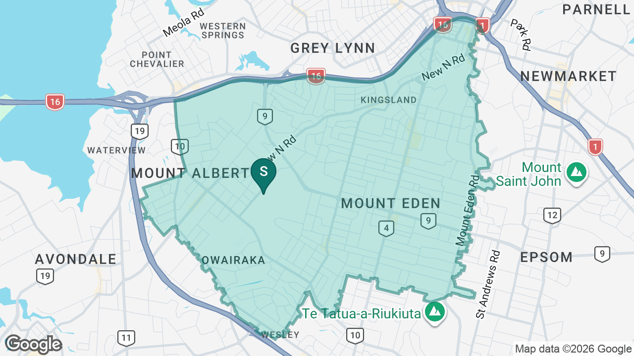 Mt Albert Grammar School static school zone map