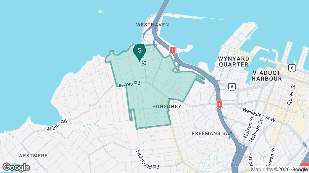 Ponsonby Primary School static school zone map