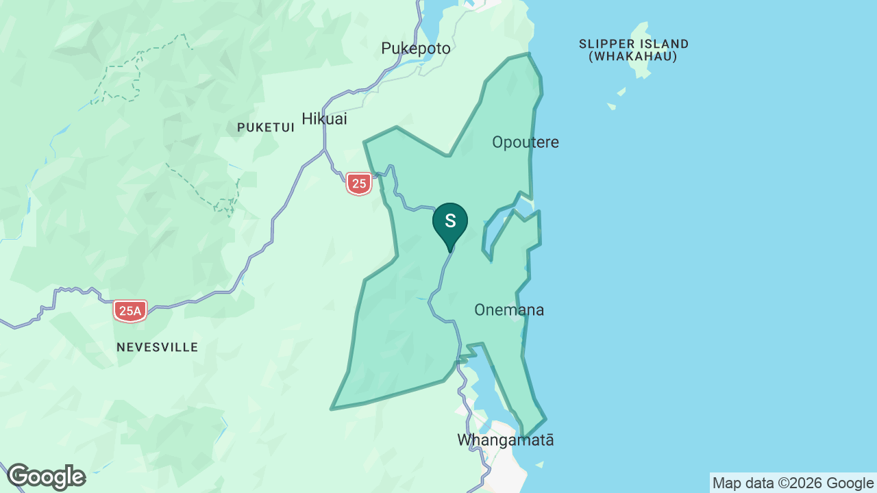 Ōpoutere School static school zone map