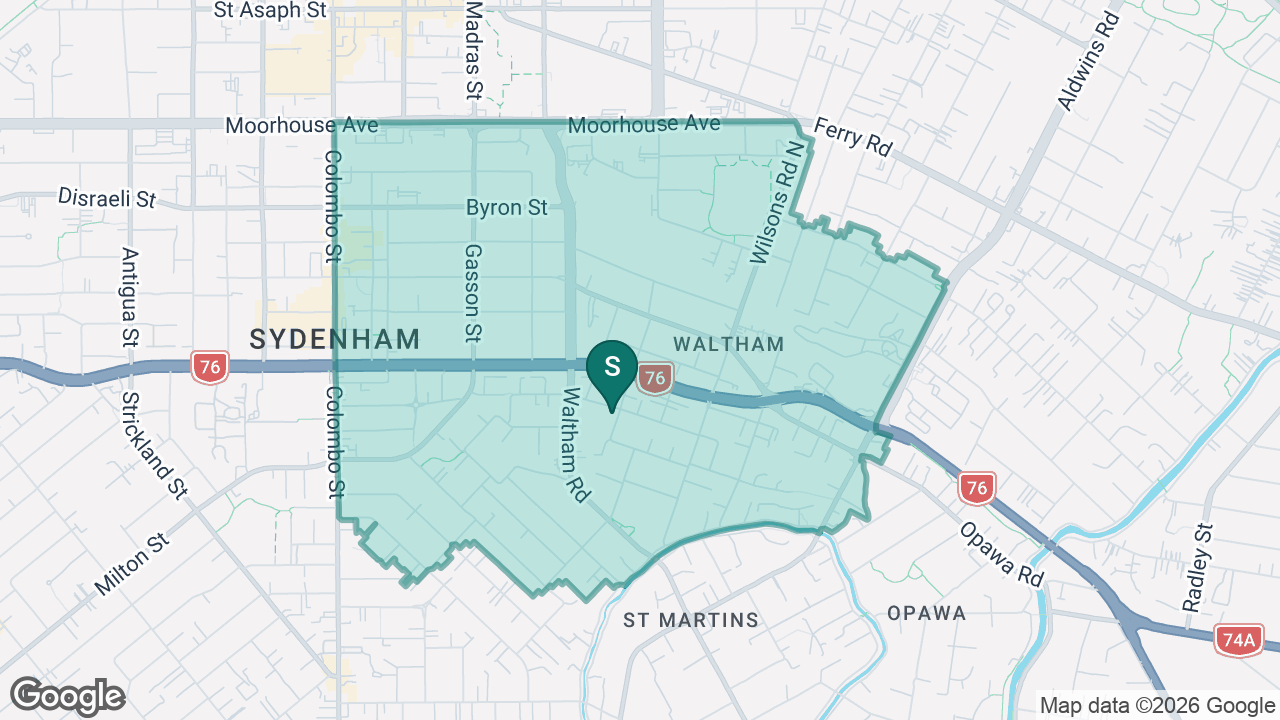 Waltham School static school zone map
