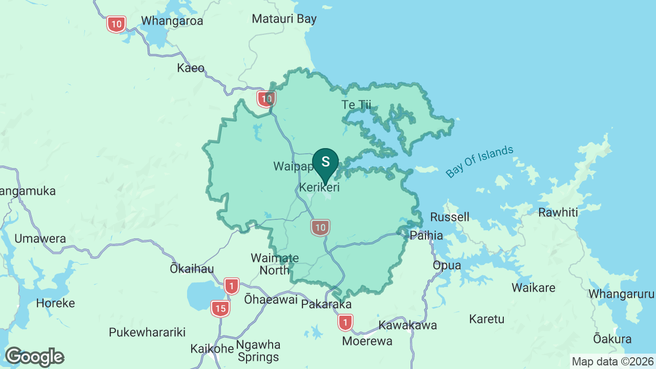 Kerikeri High School static school zone map