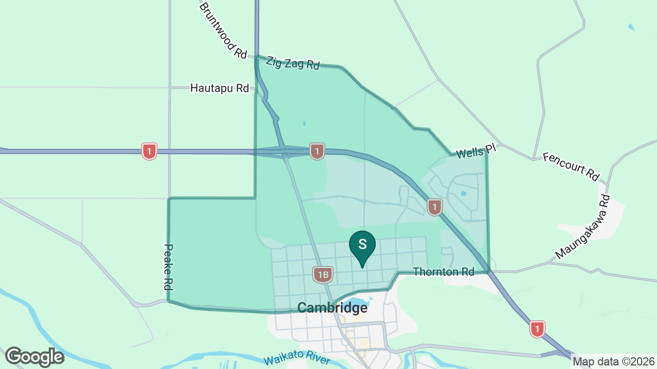 Cambridge East School static school zone map