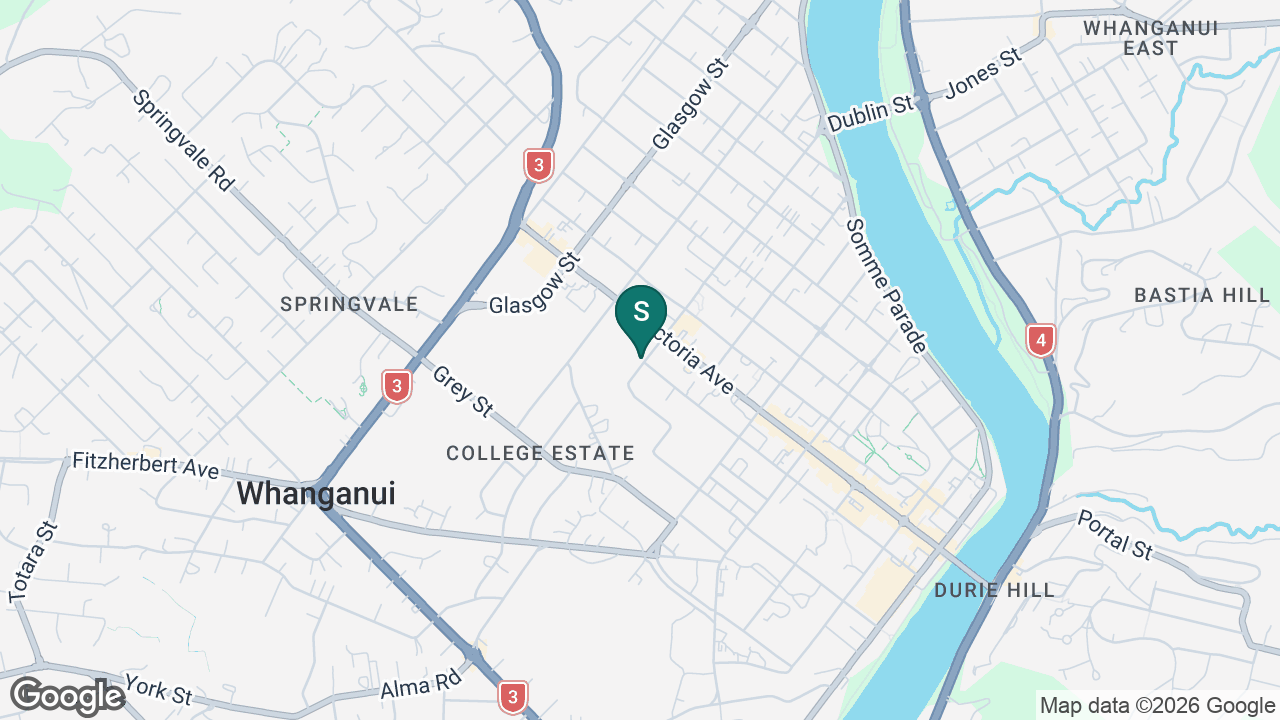Whanganui Intermediate static school zone map