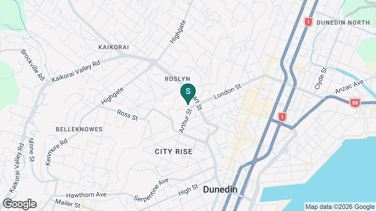 Otago Boys' High School static school zone map