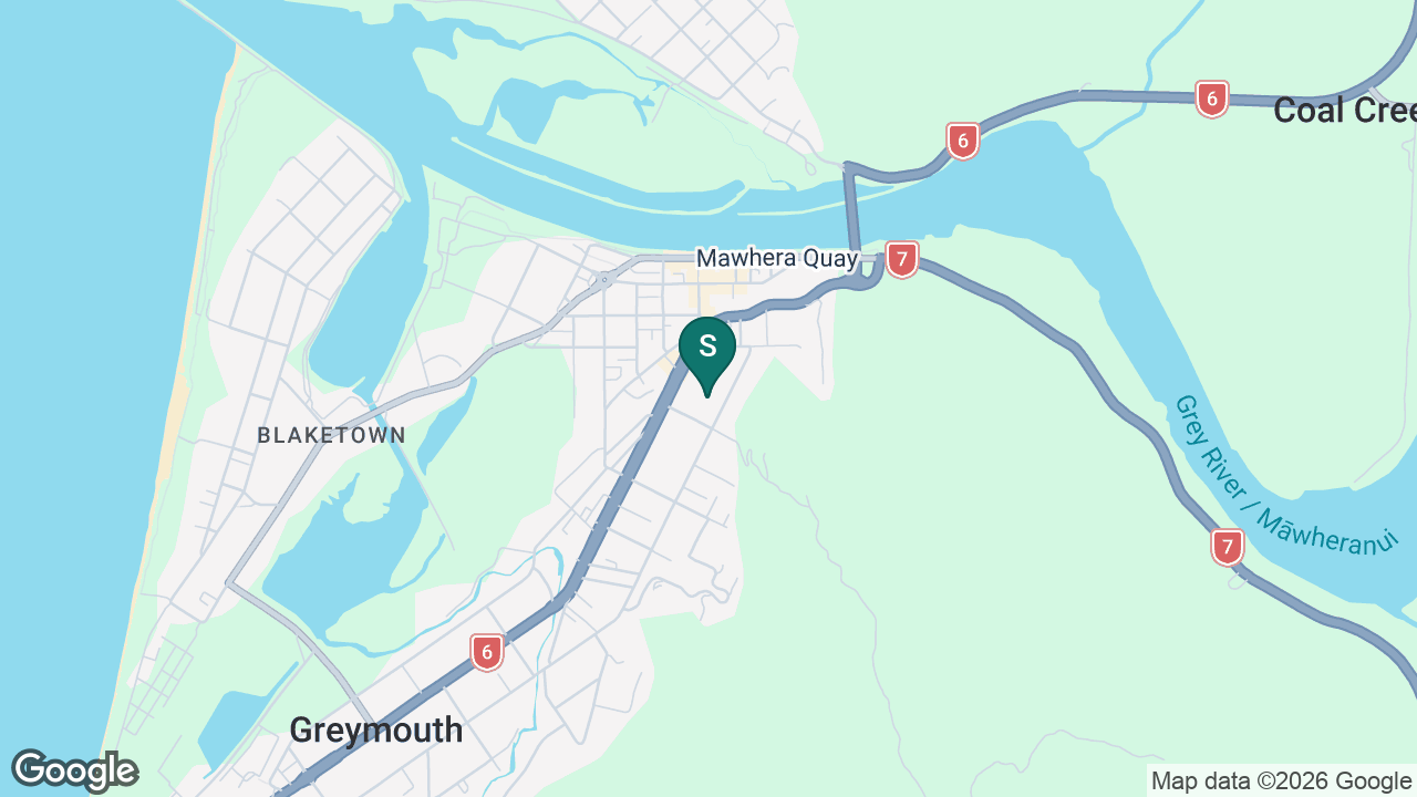 St Patrick's School (Greymouth) static school zone map
