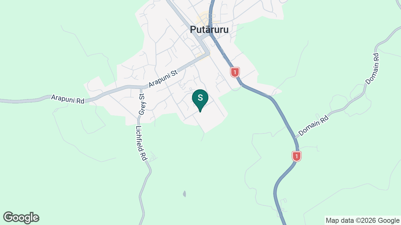 Putāruru Primary School static school zone map
