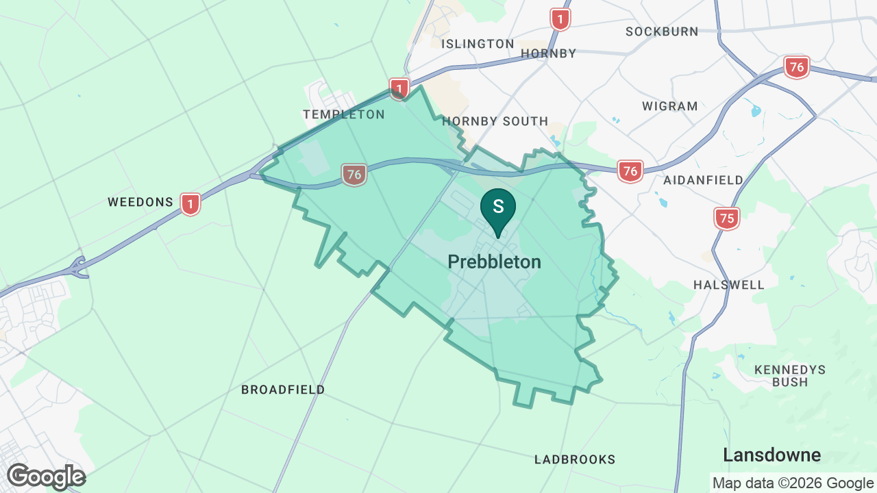 Prebbleton School static school zone map