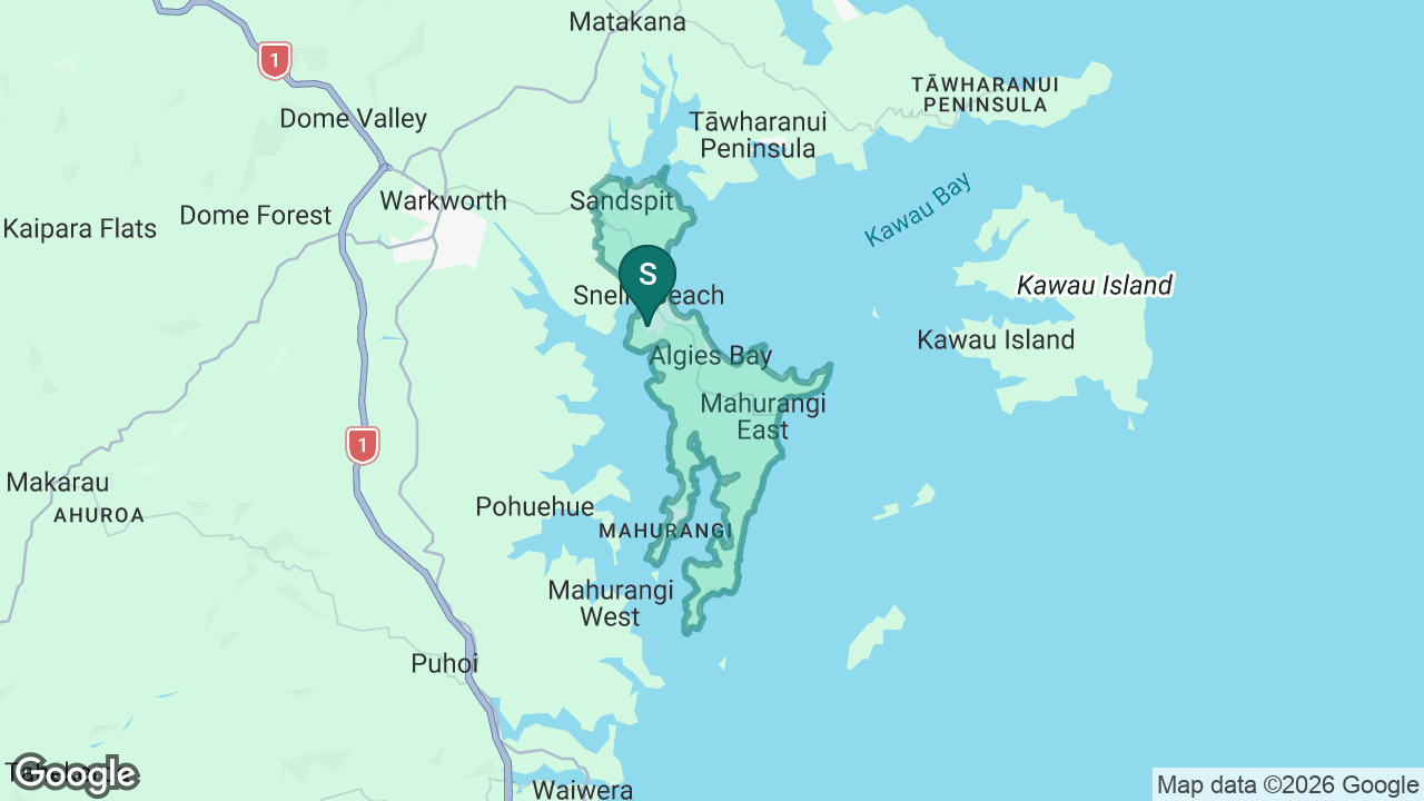 Snells Beach Primary School static school zone map