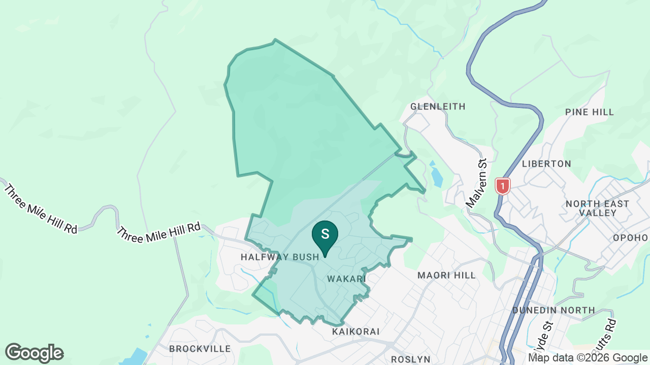 Wakari School static school zone map
