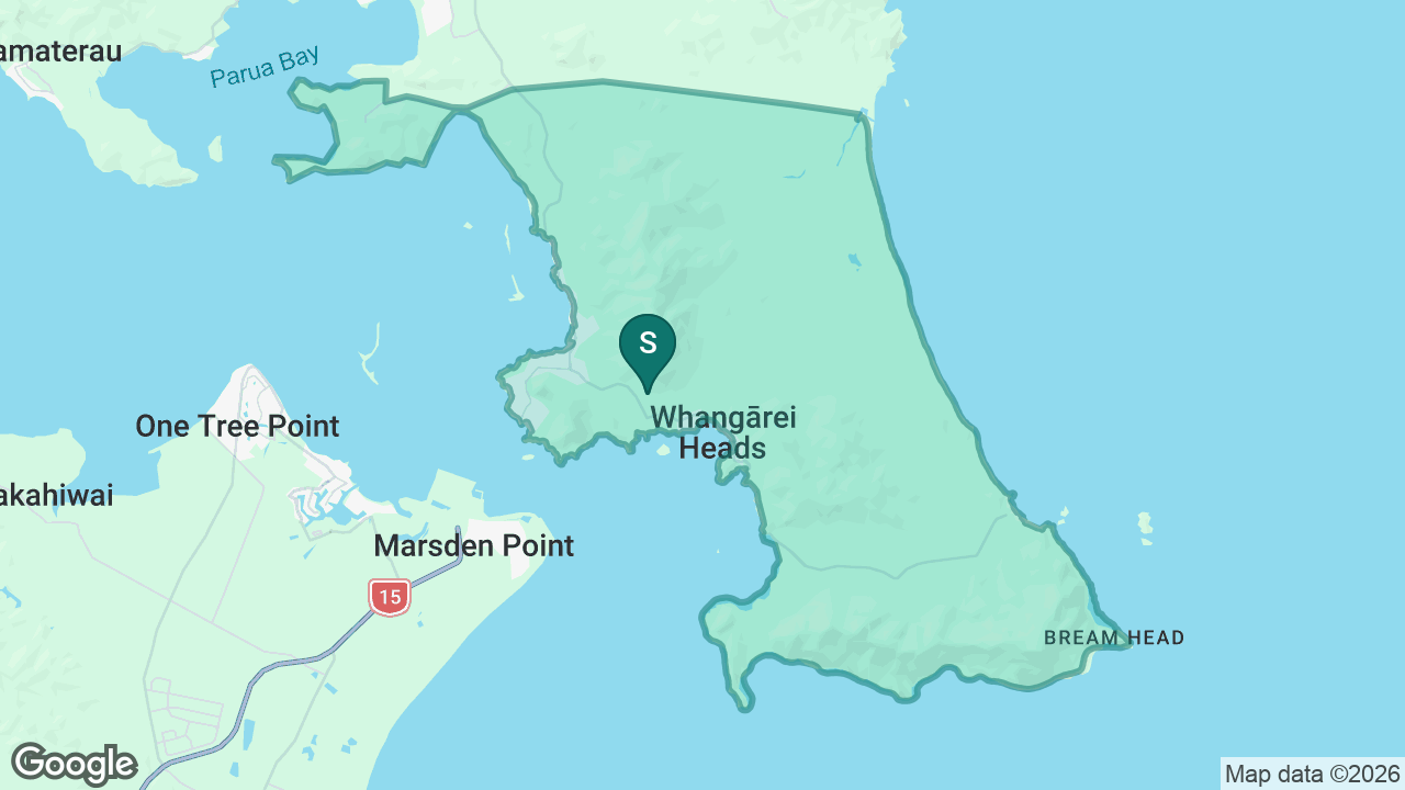 Whangarei Heads School static school zone map
