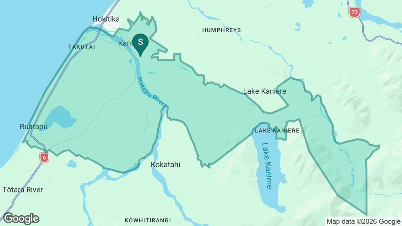 Kaniere School static school zone map