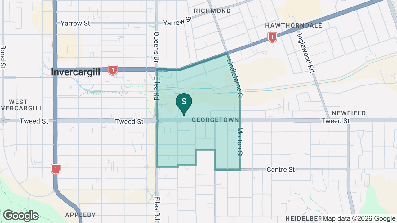 Southland Girls' High School static school zone map