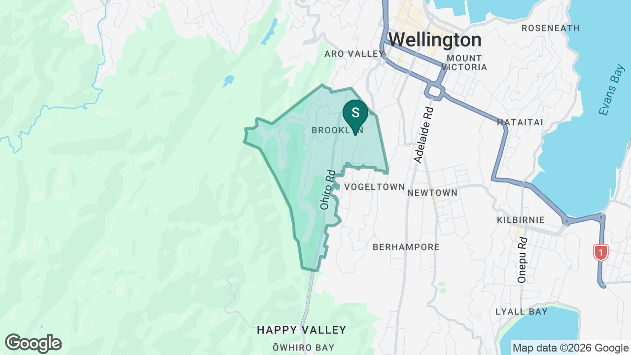 Brooklyn School (Wellington) static school zone map