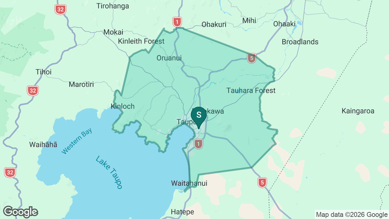 Taupo Intermediate static school zone map