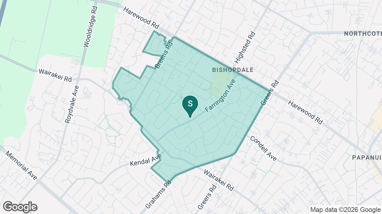 Te Kura o Te Mātāpuna Isleworth School static school zone map