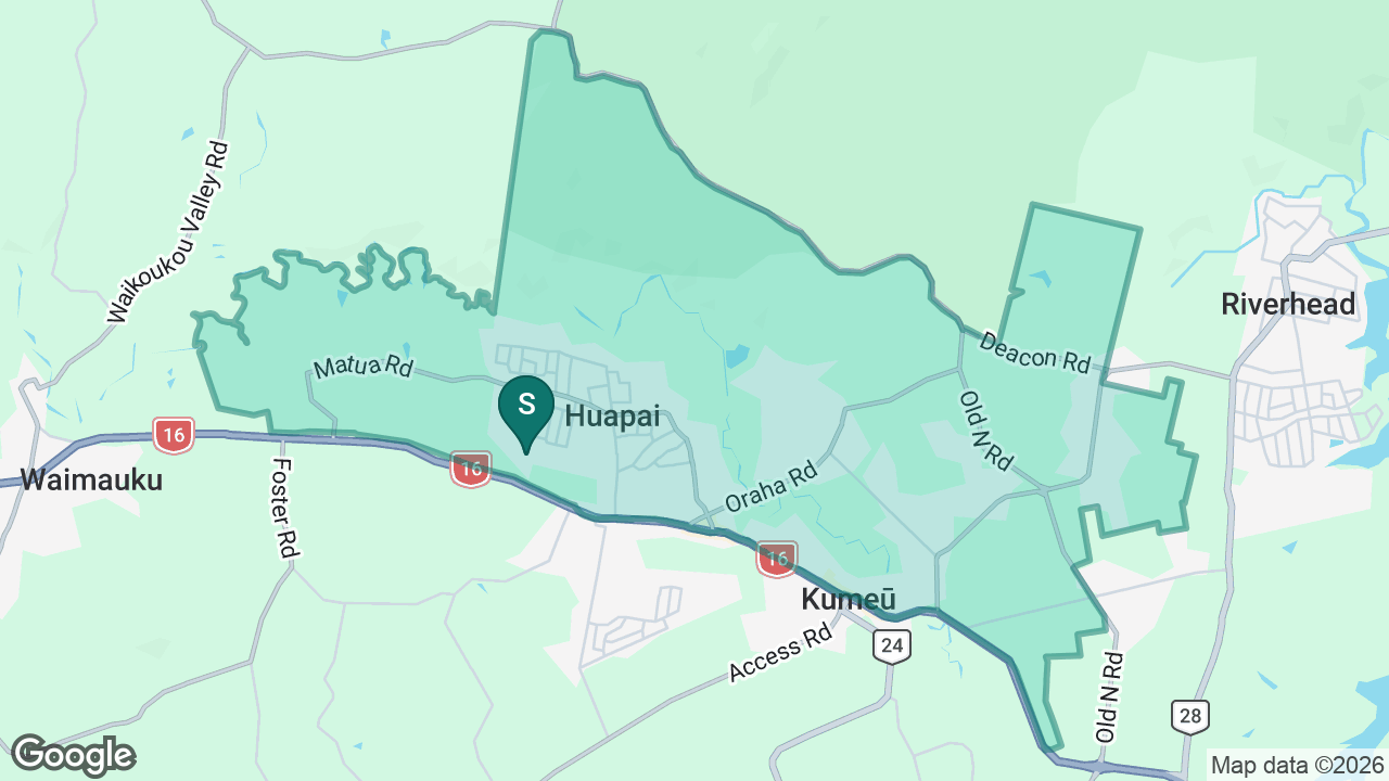 Matua Ngaru School static school zone map