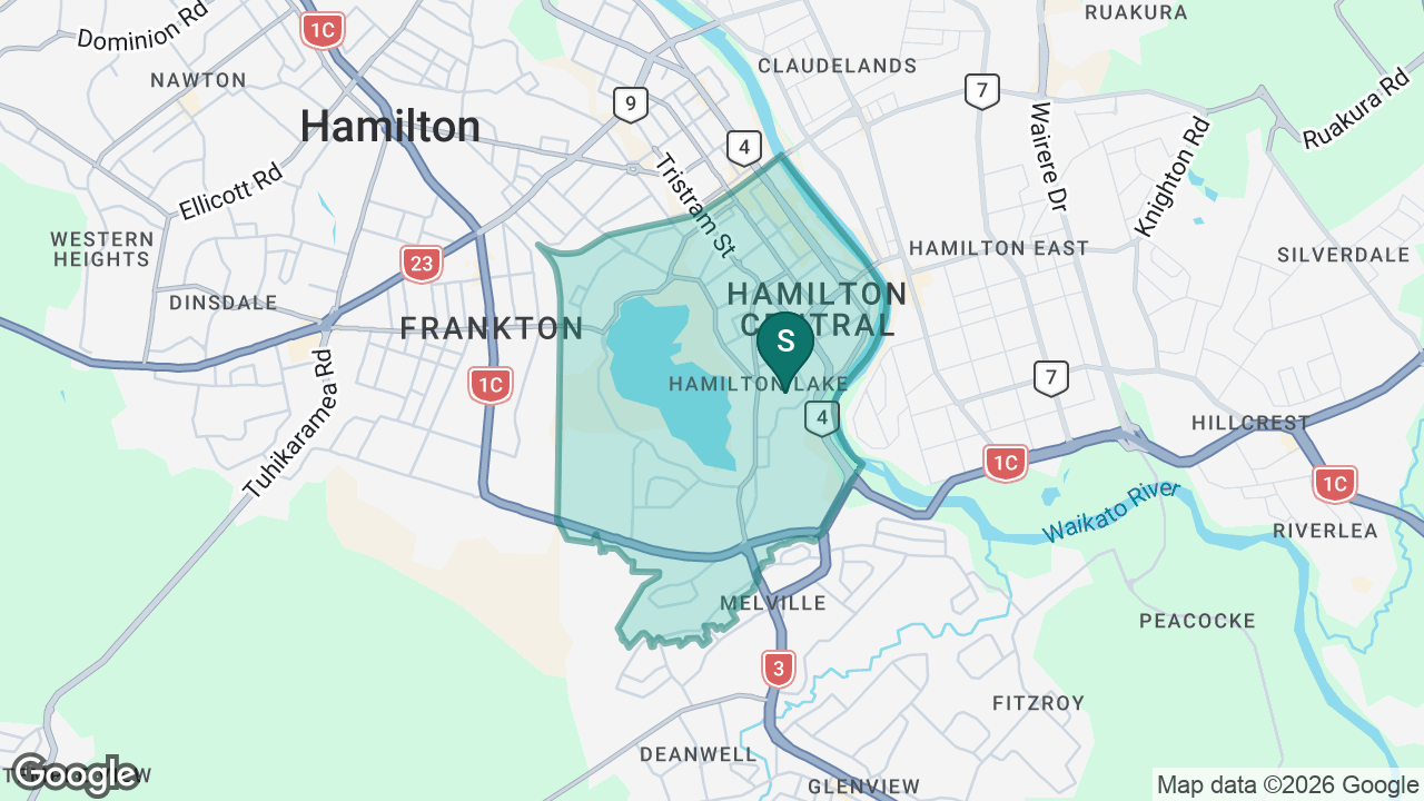 Hamilton West School static school zone map