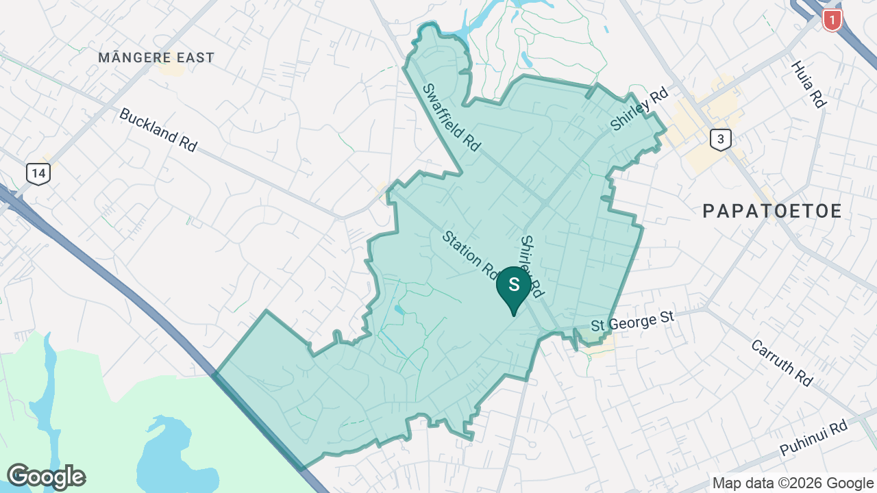 Papatoetoe West School static school zone map
